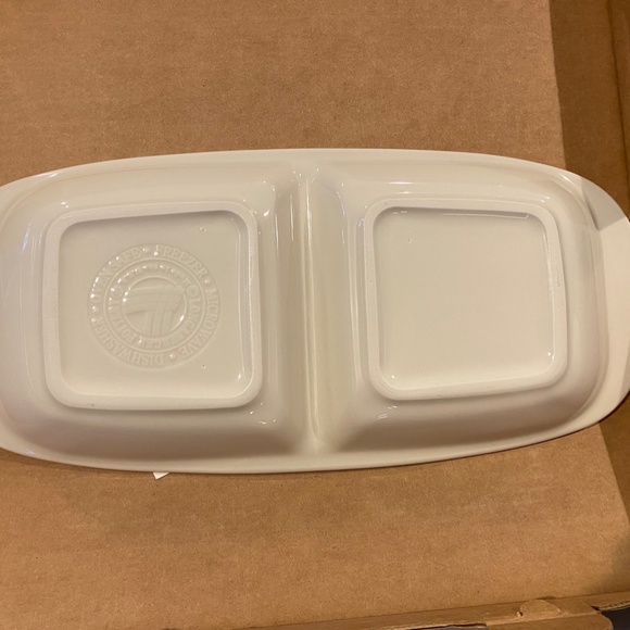 Longaberger pottery serving divided dish - NIB - Picture 3 of 7